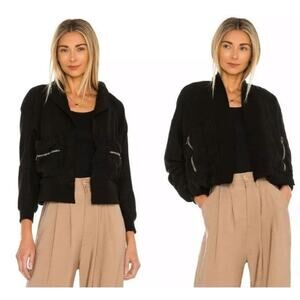 NWT Young Fabulous & Broke Fara Black Utility Reversible Cropped Jacket XS
